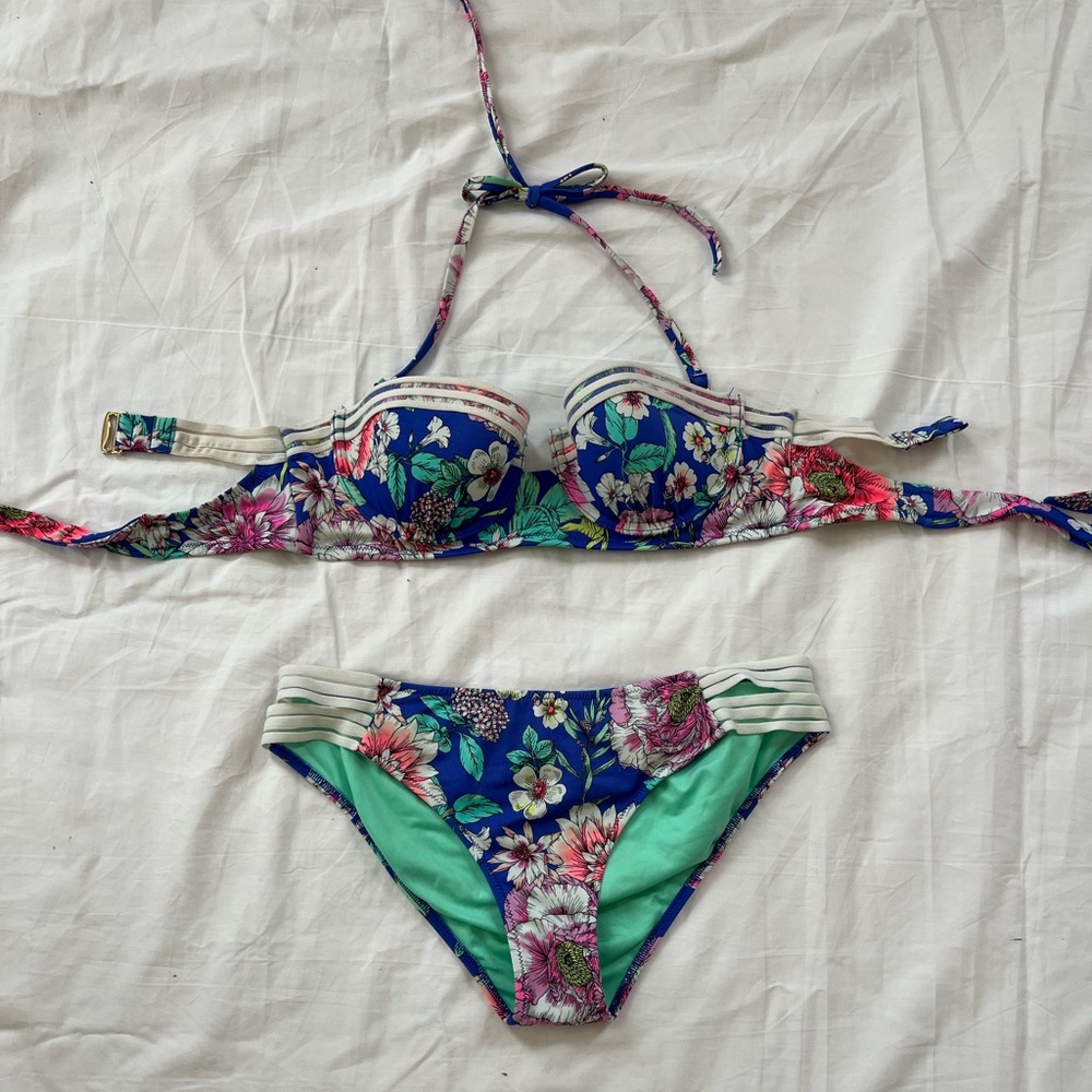 multicolor floral bikini
